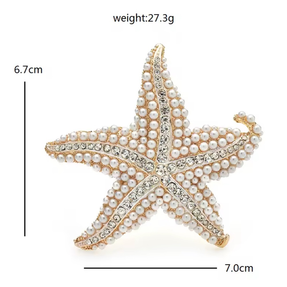 Betsey Johnson Elegant Starfish Pearl Brooch - Picture 4 of 4